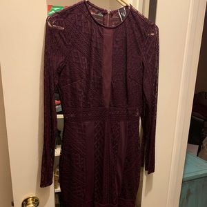 Windsor plum long sleeve lace dress